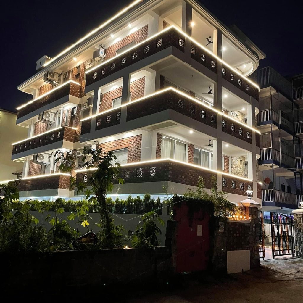 Night view of The Palatial Homes, the best homestay in dehradun