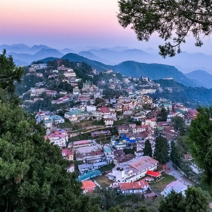 Scenic Mussoorie City View in the Evening