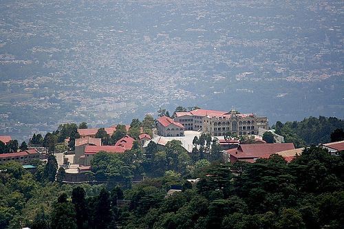 The scenic building of the St. Georges College in the hills of Dehradun