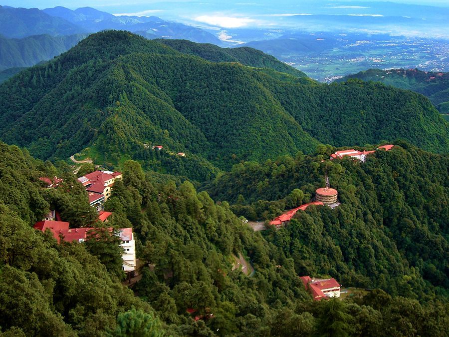 The Beautiful view of Woodstock school from another mountain in monsoon, looking amazing